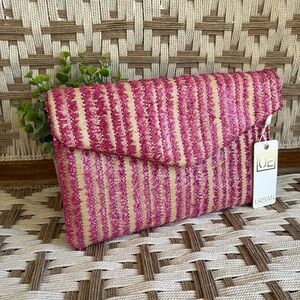 Urban Expressions Fuchsia and Beige Clutch